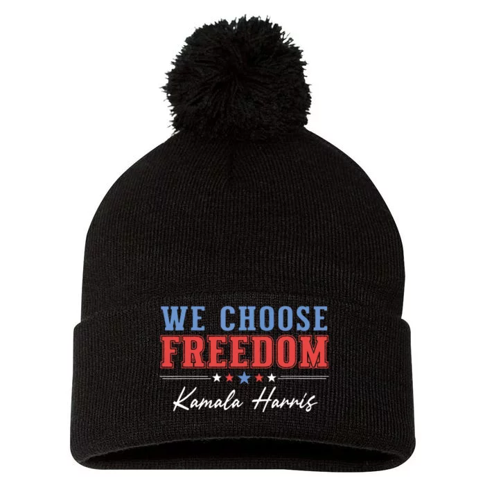 We Choose Freedom Pom Pom 12in Knit Beanie