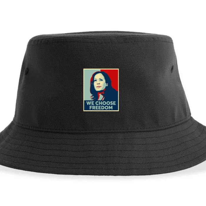 We Choose Freedom Kamala Harris 2024 Campaign Sustainable Bucket Hat