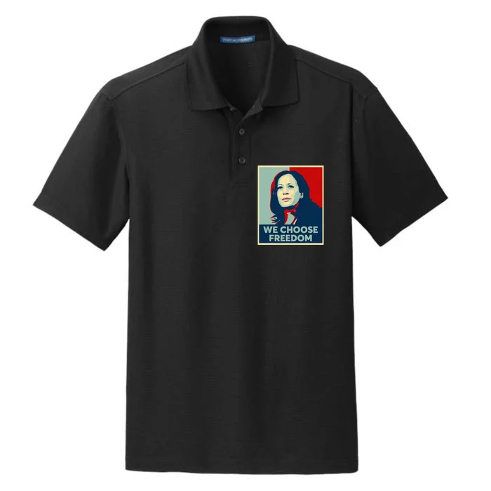 We Choose Freedom Kamala Harris 2024 Campaign Dry Zone Grid Performance Polo