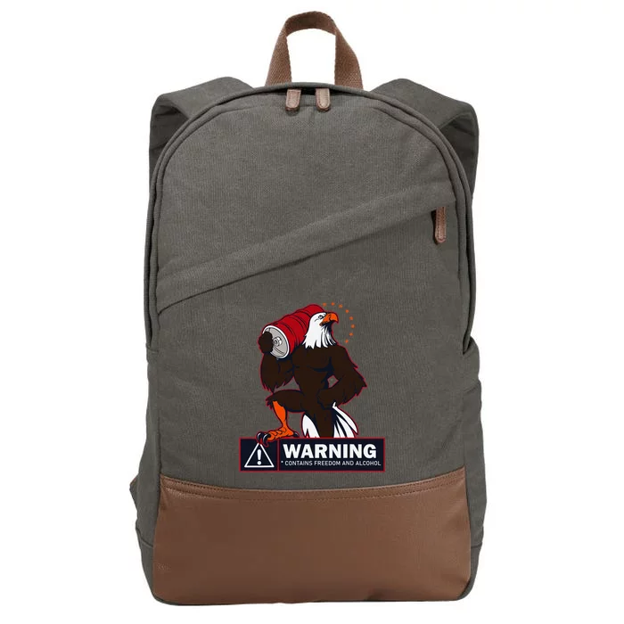 Warning Contains Freedom And Alcohol Cotton Canvas Backpack