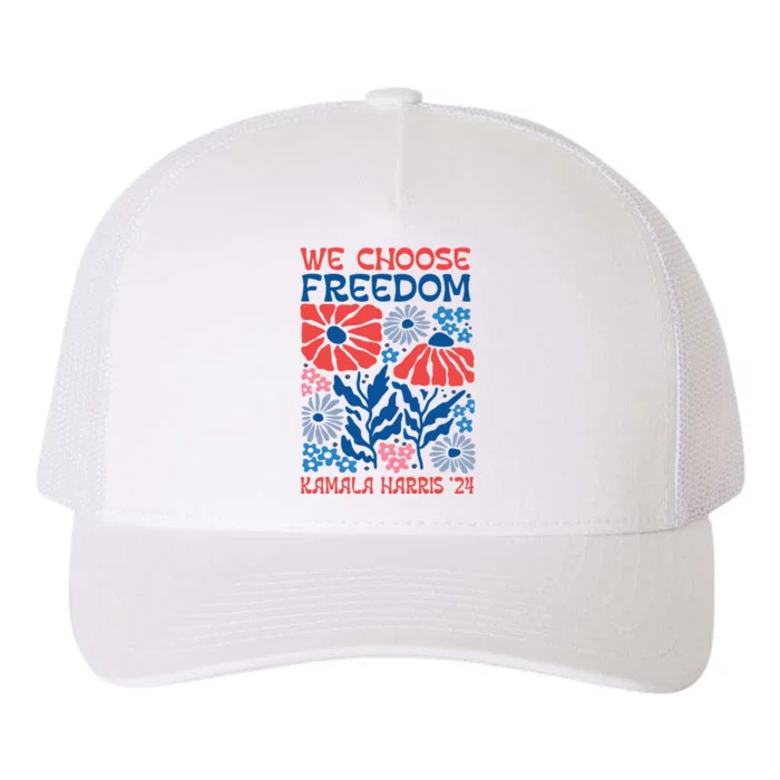 We Choose Freedom Harris Walz 2024 Yupoong Adult 5-Panel Trucker Hat