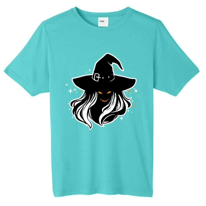 Witch Creepy Face Halloween Art Design Costume Gift ChromaSoft Performance T-Shirt