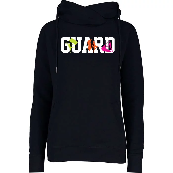 Winter Color Guard Flag Womens Funnel Neck Pullover Hood