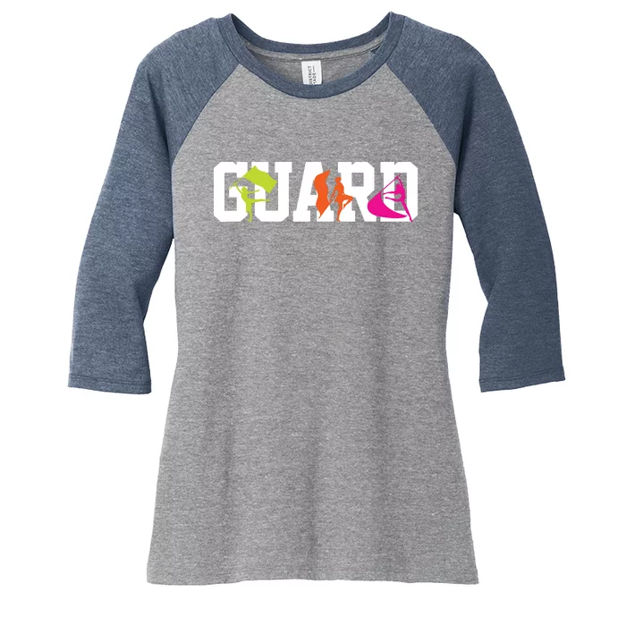 Winter Color Guard Flag Women's Tri-Blend 3/4-Sleeve Raglan Shirt