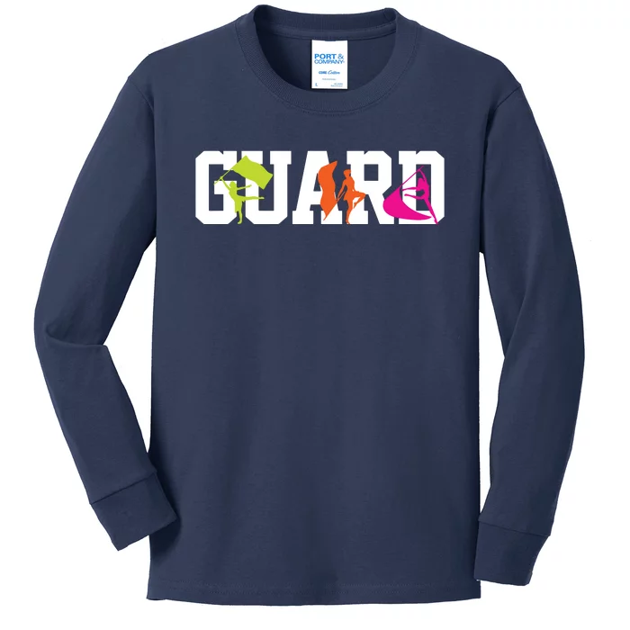 Winter Color Guard Flag Kids Long Sleeve Shirt