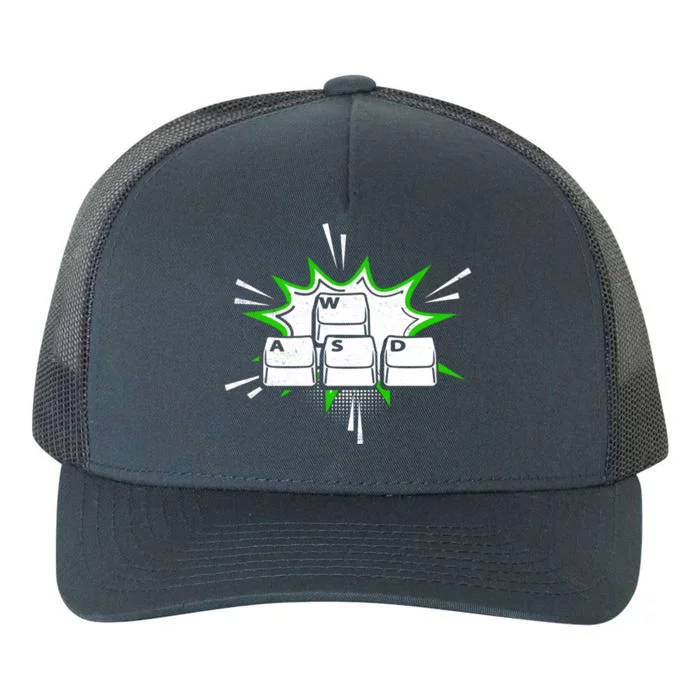 Wasd Computer Gamer Player Funny Pc Gamer Gaming Lover Funny Gift Yupoong Adult 5-Panel Trucker Hat