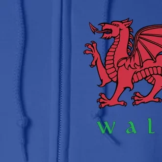 Wales Cute Gift Welsh Red Dragon Cymru Full Zip Hoodie