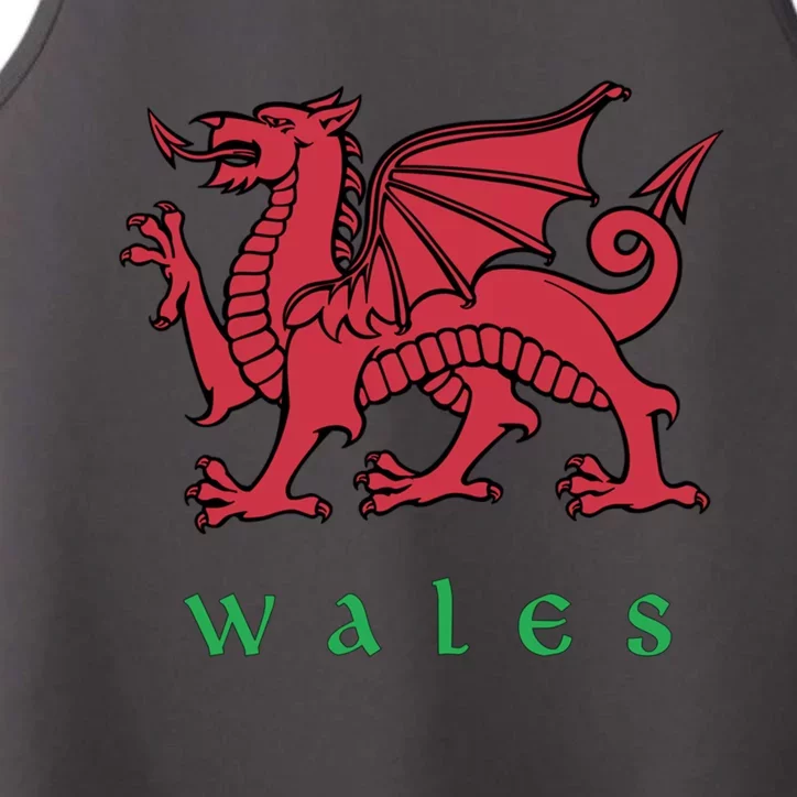 Wales Cute Gift Welsh Red Dragon Cymru Performance Tank