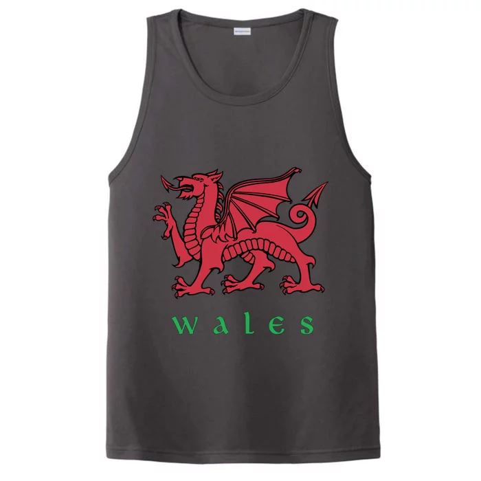 Wales Cute Gift Welsh Red Dragon Cymru Performance Tank