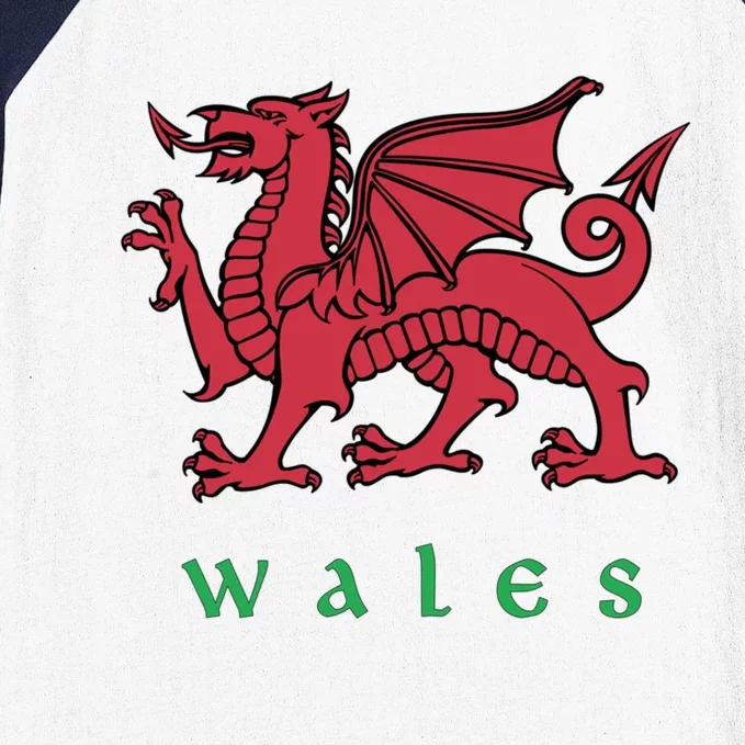 Wales Cute Gift Welsh Red Dragon Cymru Baseball Sleeve Shirt