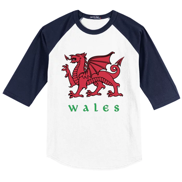 Wales Cute Gift Welsh Red Dragon Cymru Baseball Sleeve Shirt