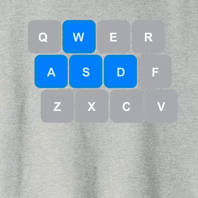 Wasd Computer Gaming Funny Gift For Pc Gamers Funny Blue Women's Crop Top Tee