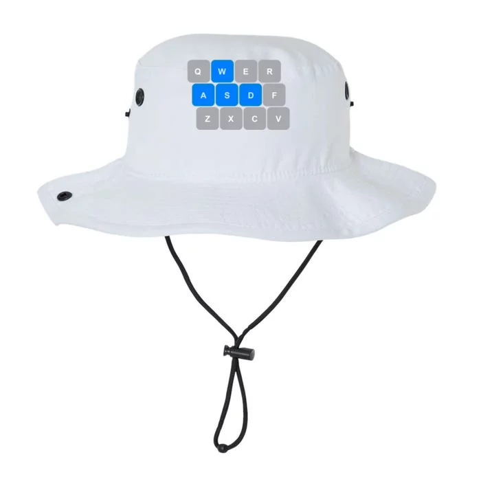 Wasd Computer Gaming Funny Gift For Pc Gamers Funny Blue Legacy Cool Fit Booney Bucket Hat