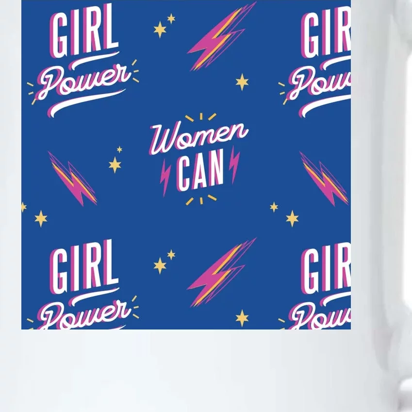 Women Can Girl Power Feminist Black Color Changing Mug