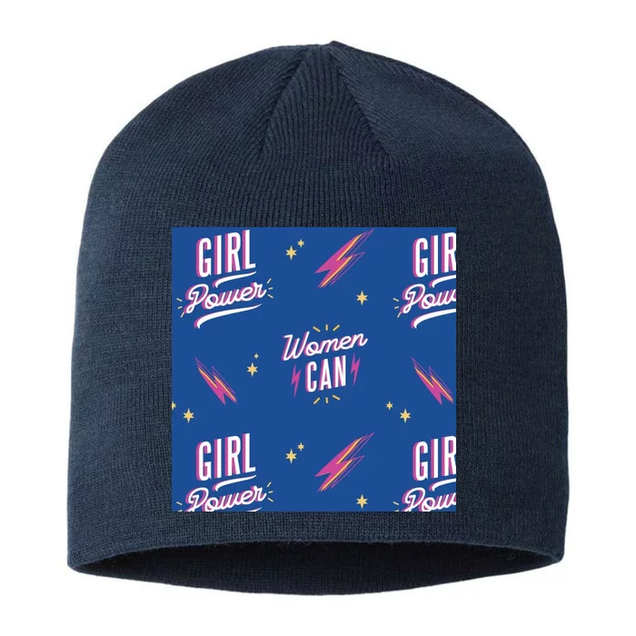 Women Can Girl Power Feminist 8 1/2in Sustainable Knit Beanie