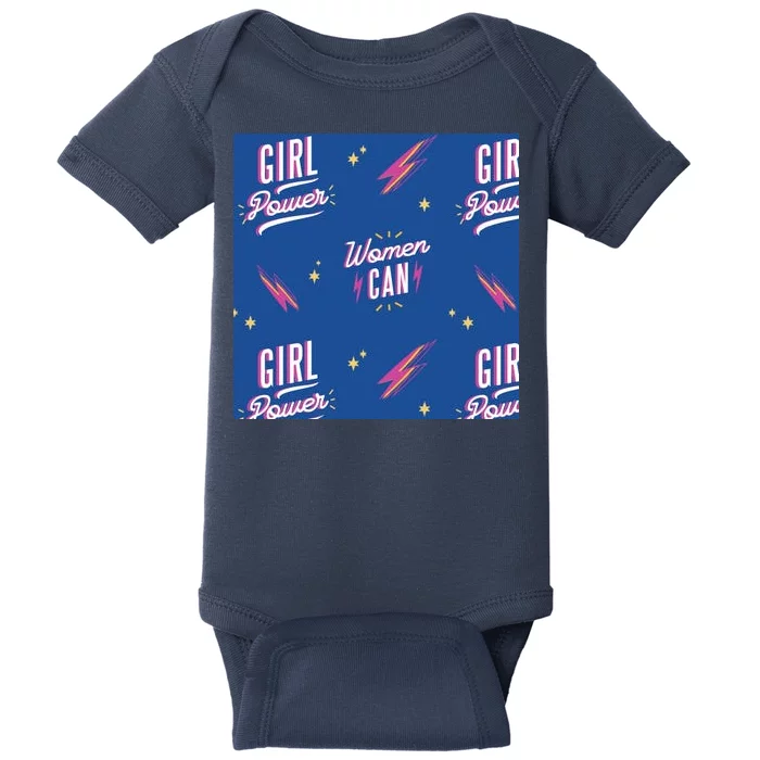 Women Can Girl Power Feminist Baby Bodysuit