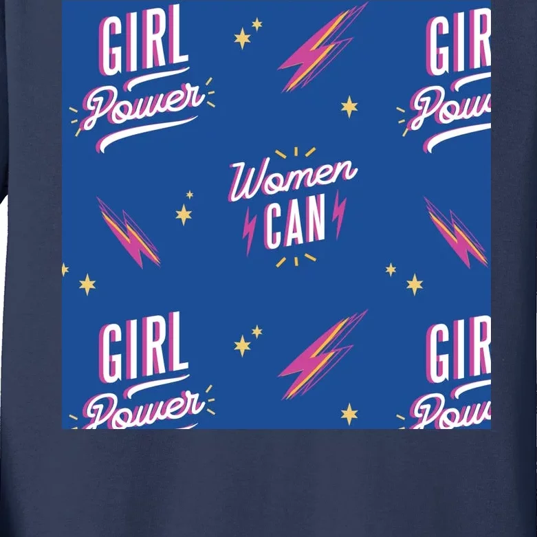 Women Can Girl Power Feminist Kids Long Sleeve Shirt