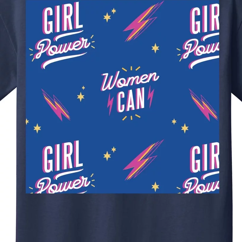 Women Can Girl Power Feminist Kids T-Shirt