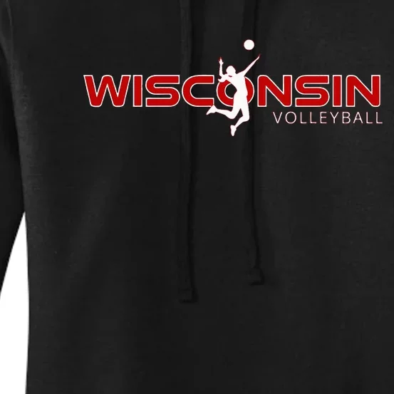 Wi Court Game The Badger State Souvenir Wisconsin Volleyball Women's Pullover Hoodie