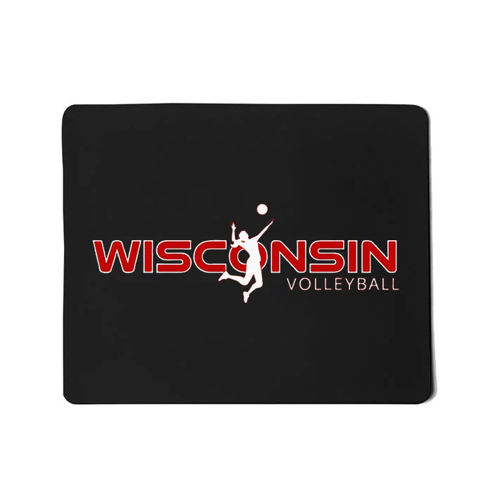 Wi Court Game The Badger State Souvenir Wisconsin Volleyball Mousepad