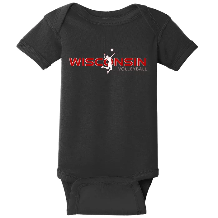 Wi Court Game The Badger State Souvenir Wisconsin Volleyball Baby Bodysuit