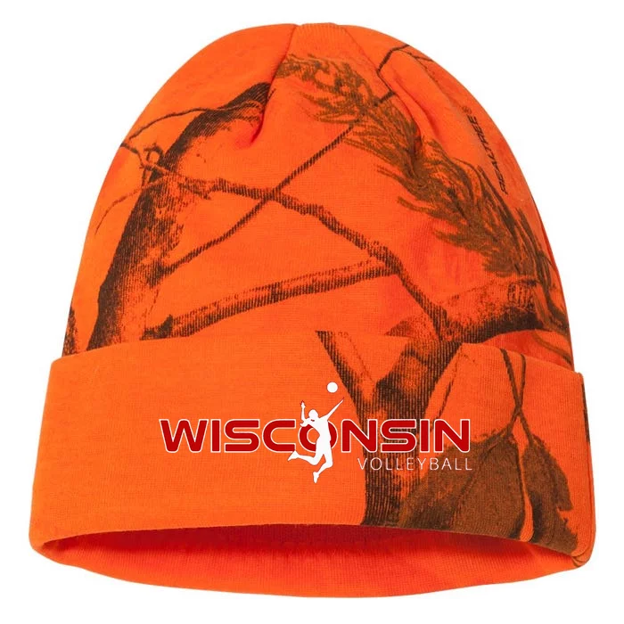 Wi Court Game The Badger State Souvenir Wisconsin Volleyball Kati - 12in Camo Beanie