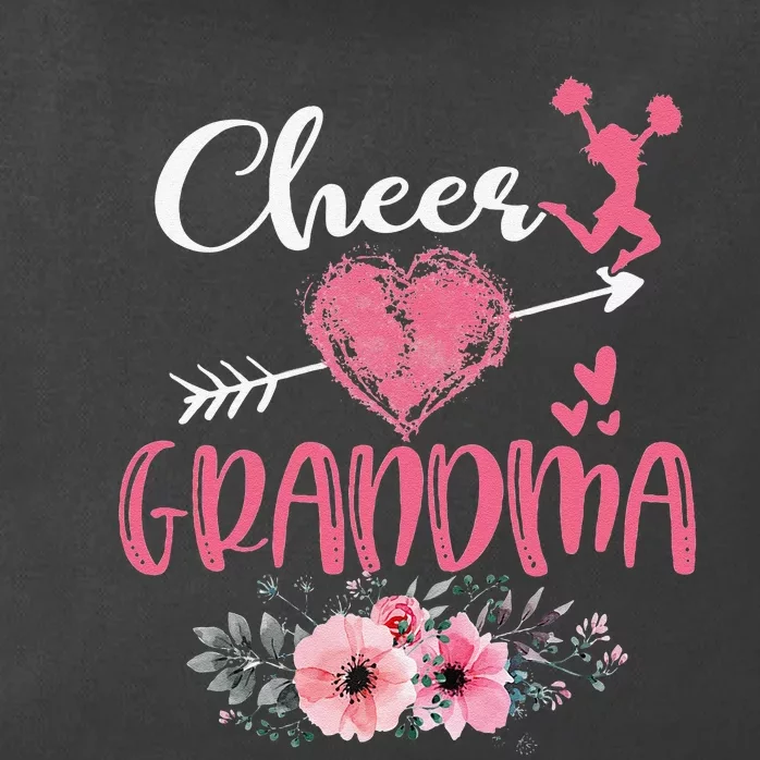 Womens Cheer Grandma Floral Funny Cheerleader Heart Mother's Day Zip Tote Bag