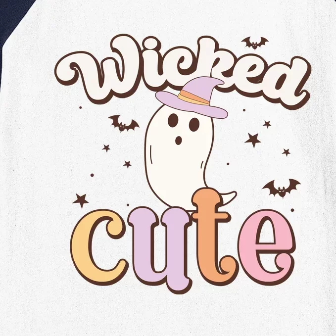 Witched Cute Ghost Halloween Retro Gift Baseball Sleeve Shirt