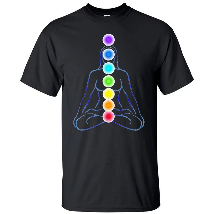 Womens Chakra Gifts For Yoga Reiki & Meditation Seven 7 Chakras Tall T-Shirt