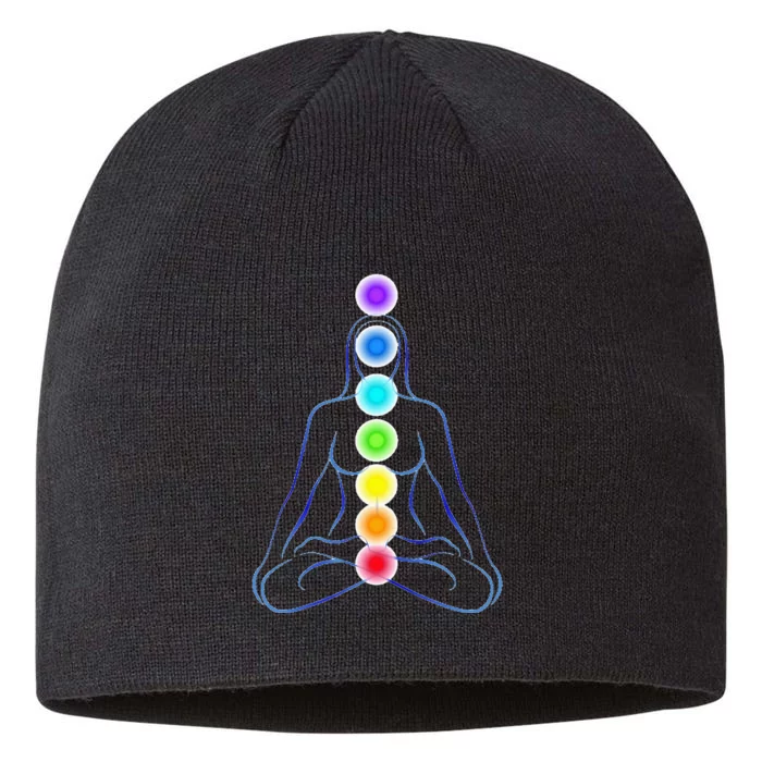 Womens Chakra Gifts For Yoga Reiki & Meditation Seven 7 Chakras 8 1/2in Sustainable Knit Beanie