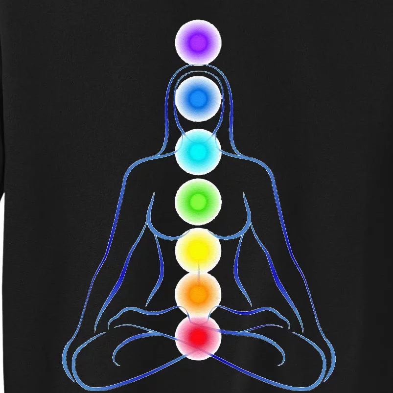 Womens Chakra Gifts For Yoga Reiki & Meditation Seven 7 Chakras Tall Sweatshirt