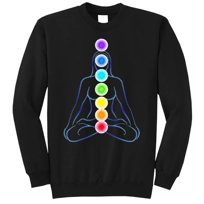 Womens Chakra Gifts For Yoga Reiki & Meditation Seven 7 Chakras Tall Sweatshirt