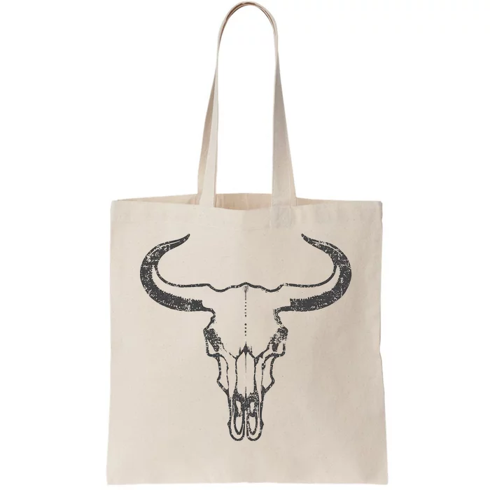 Western Country Graphic Animal Vintage Cow Skull Tote Bag