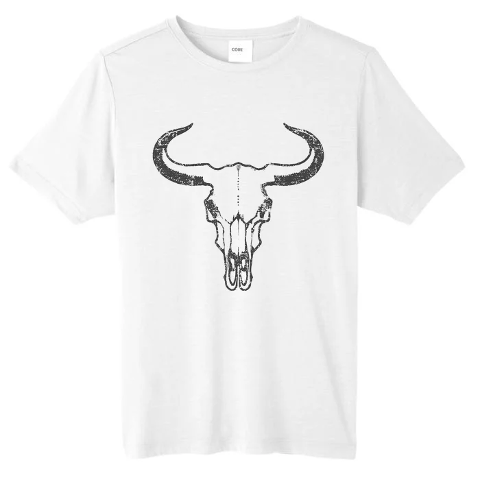 Western Country Graphic Animal Vintage Cow Skull ChromaSoft Performance T-Shirt