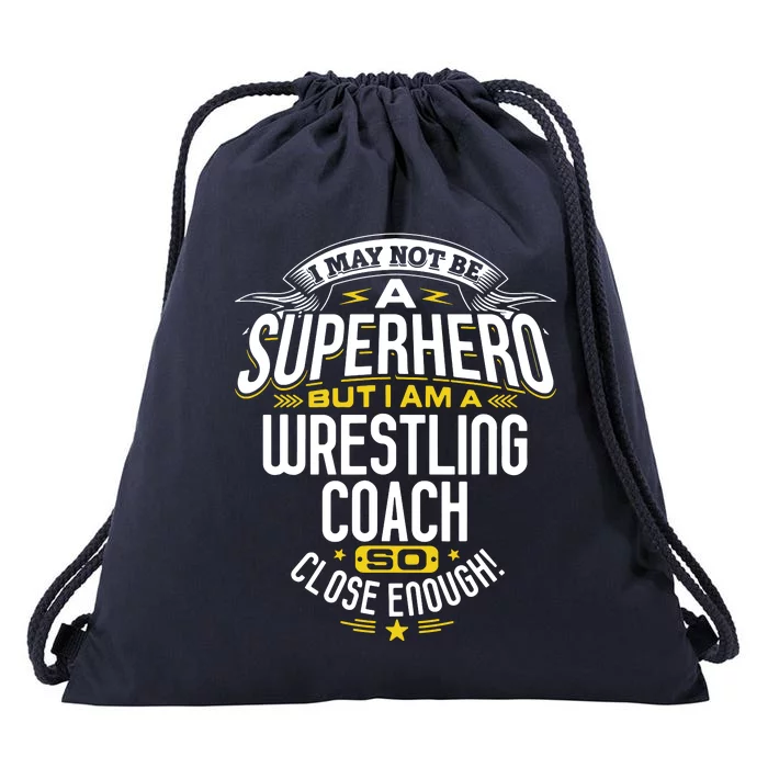 Wrestling Coach Gift Idea Superhero Wrestling Drawstring Bag