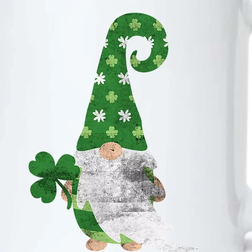 Women Cute Gnome St. Patricks Day Design Shamrock Black Color Changing Mug