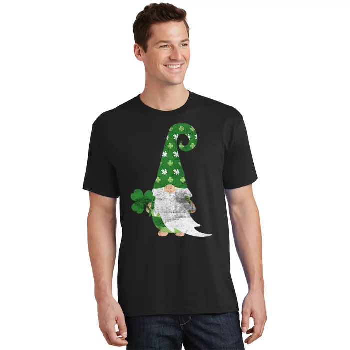 Women Cute Gnome St. Patricks Day Design Shamrock T-Shirt