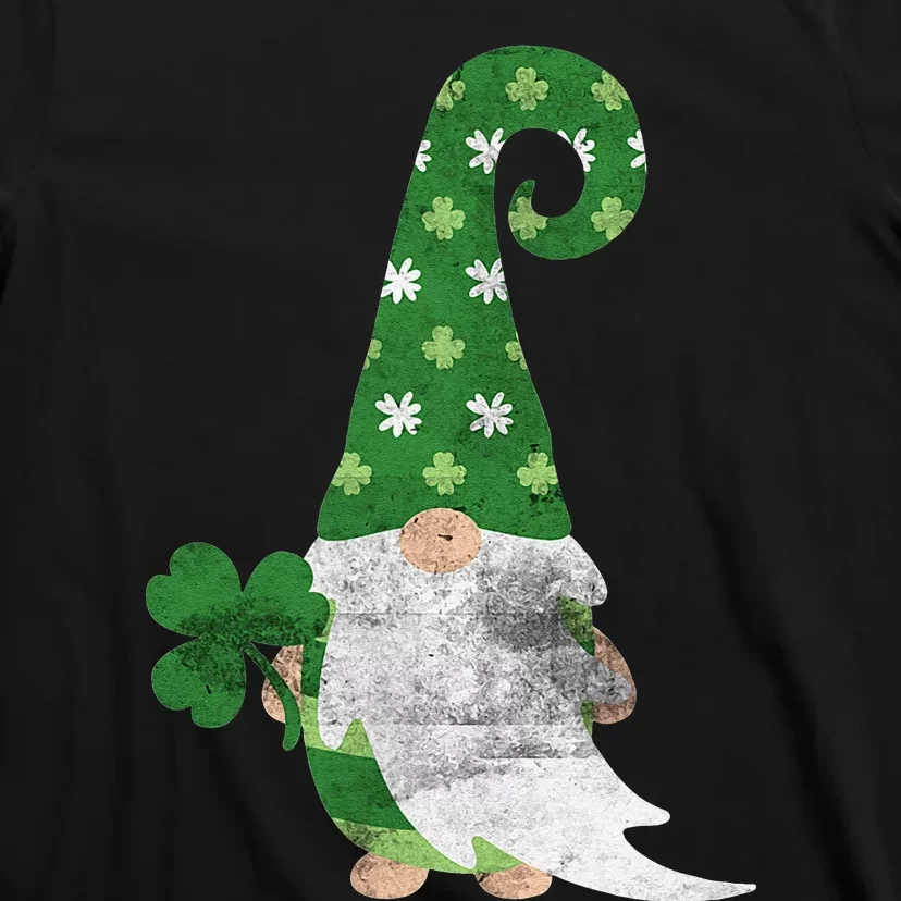 Women Cute Gnome St. Patricks Day Design Shamrock T-Shirt