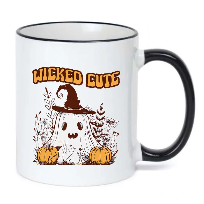 Wicked Cute Ghost And Pumpkin Fun Spooky Design Black Color Changing Mug