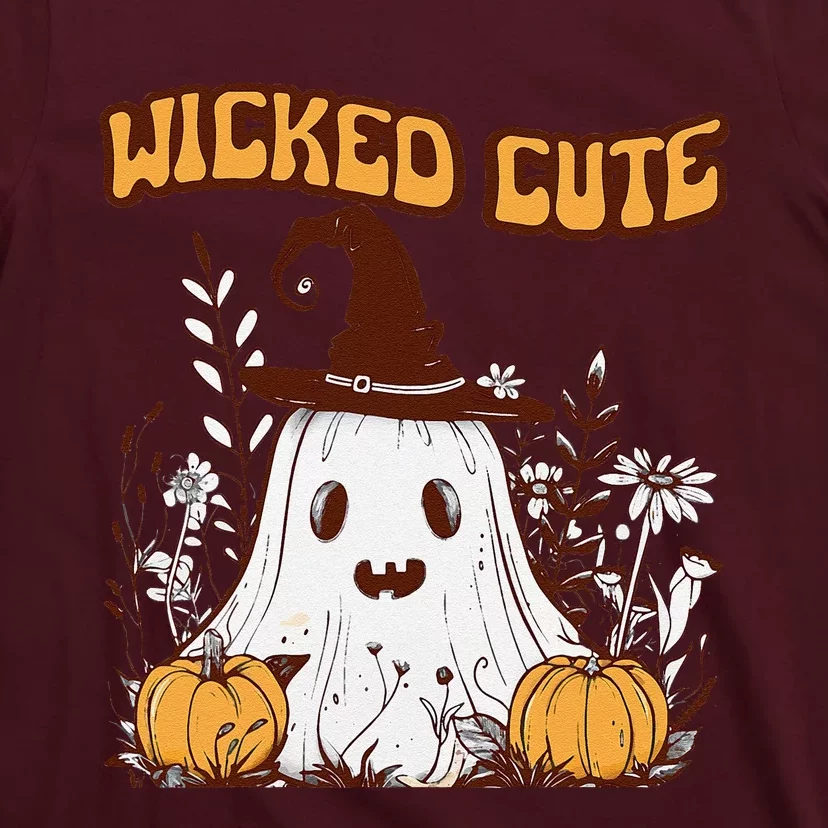 Wicked Cute Ghost And Pumpkin Fun Spooky Design T-Shirt