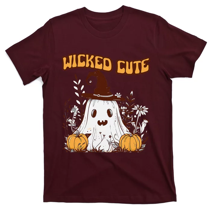 Wicked Cute Ghost And Pumpkin Fun Spooky Design T-Shirt