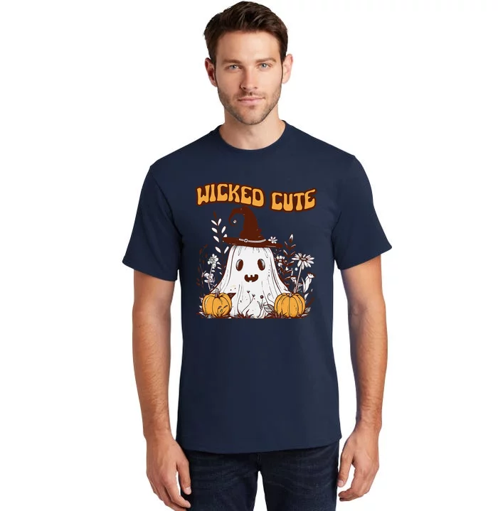 Wicked Cute Ghost And Pumpkin Fun Spooky Design Tall T-Shirt