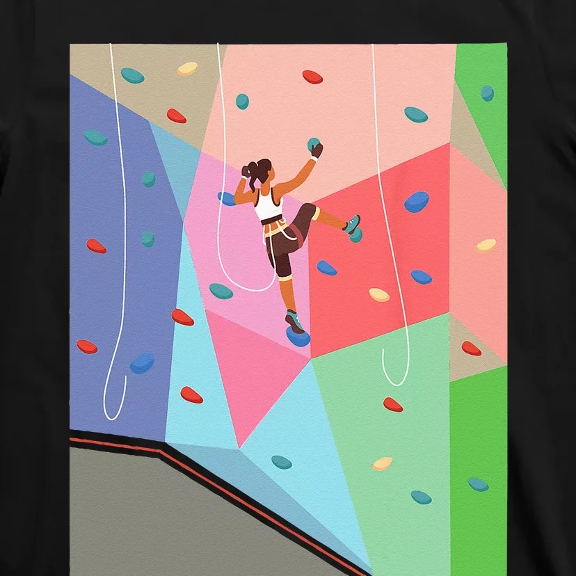 Wall Climbing Girl Rock Climber Indoor Sports Adventure T-Shirt