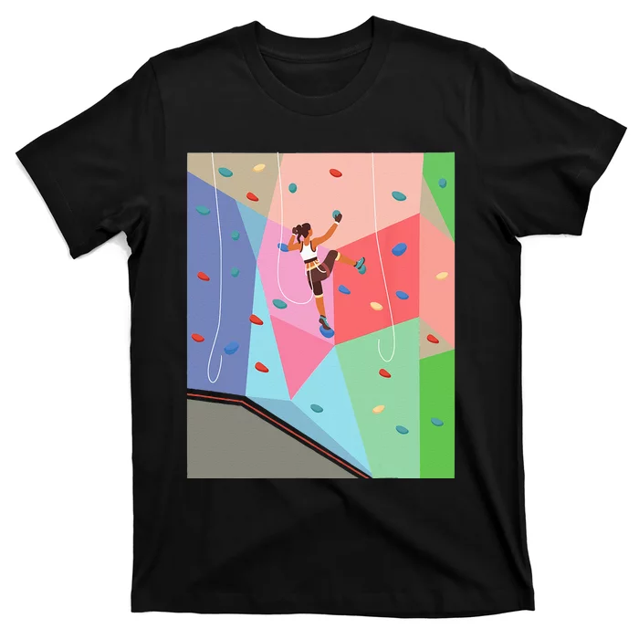 Wall Climbing Girl Rock Climber Indoor Sports Adventure T-Shirt