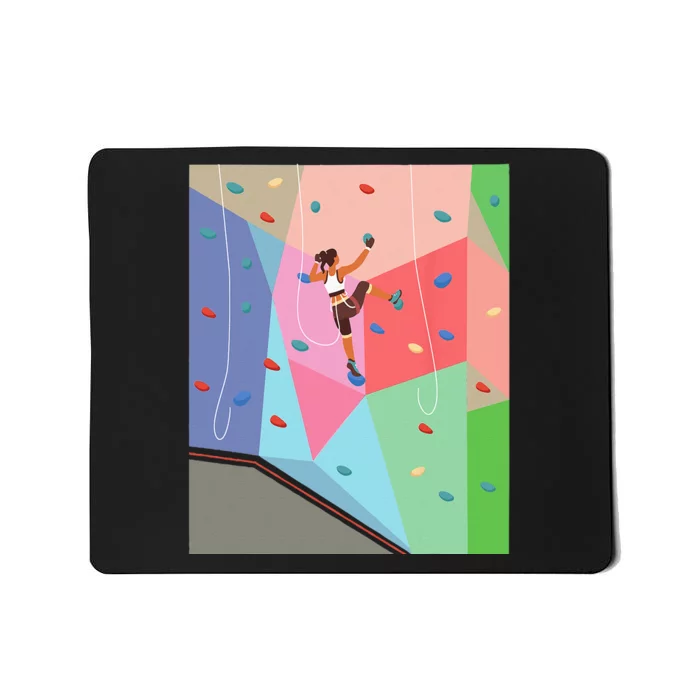 Wall Climbing Girl Rock Climber Indoor Sports Adventure Mousepad