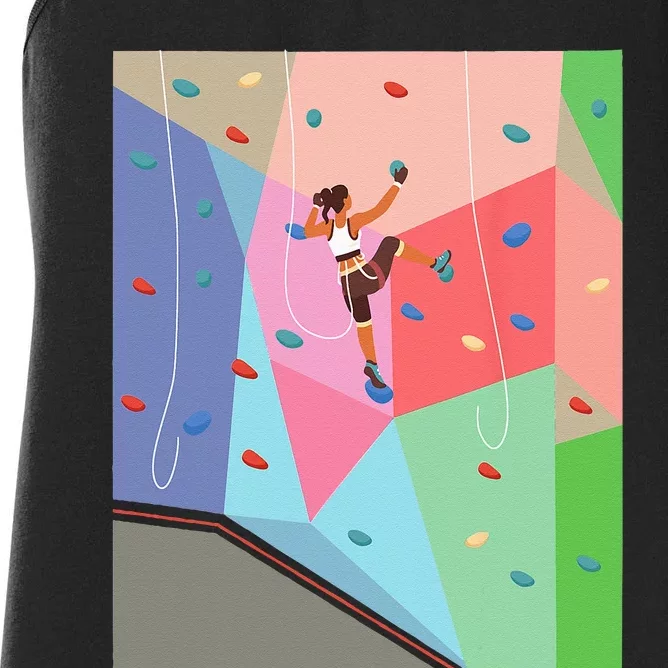 Wall Climbing Girl Rock Climber Indoor Sports Adventure Women's Racerback Tank