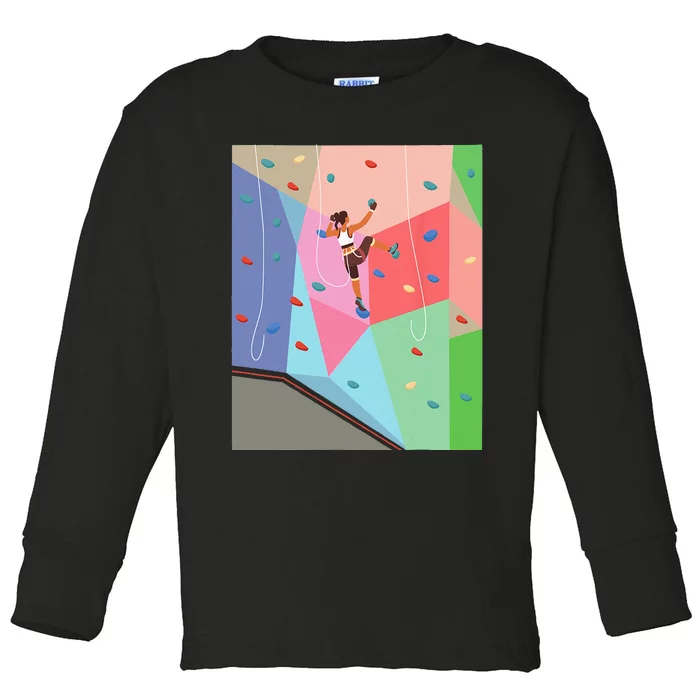 Wall Climbing Girl Rock Climber Indoor Sports Adventure Toddler Long Sleeve Shirt