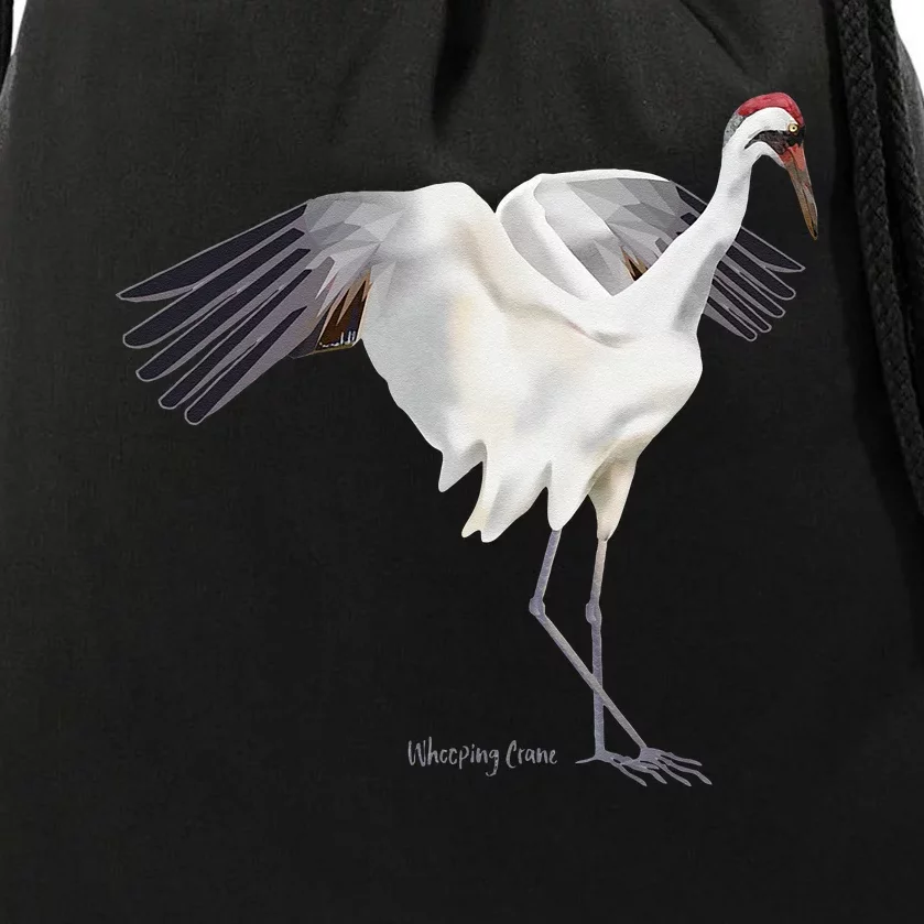 Whooping Crane Graphic Wildlife Bird Watching Drawstring Bag