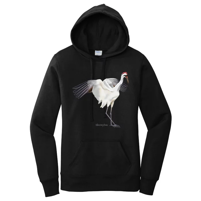 Whooping Crane Graphic Wildlife Bird Watching Women's Pullover Hoodie