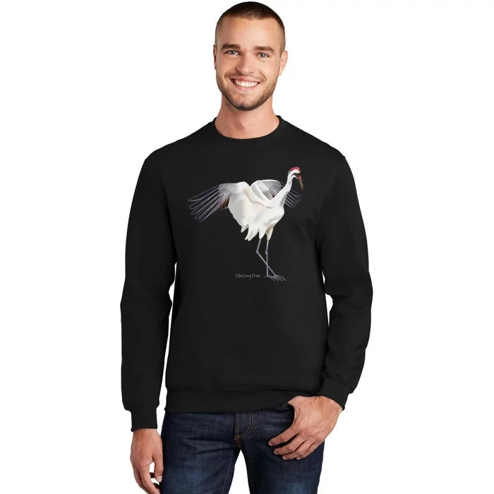 Whooping Crane Graphic Wildlife Bird Watching Tall Sweatshirt